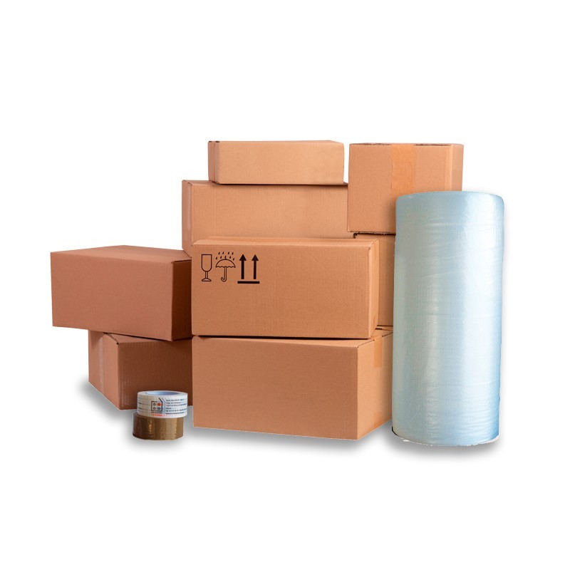 Cajas para una mudanza en pareja: cajas, cinta adhesiva y protector